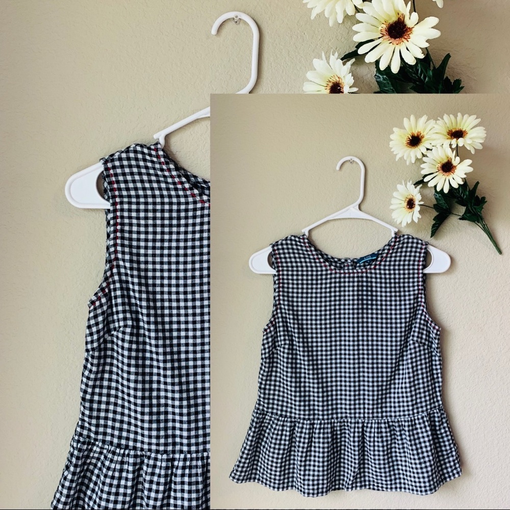 Local boutique Gingham Peplum Sleeveless Top